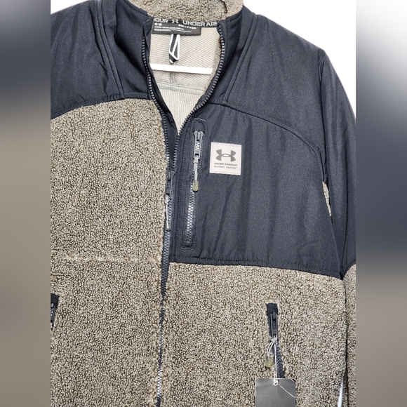 Under Armour Mission Fleece Jacket Small Black Grey Pockets - Picture 7 of 8